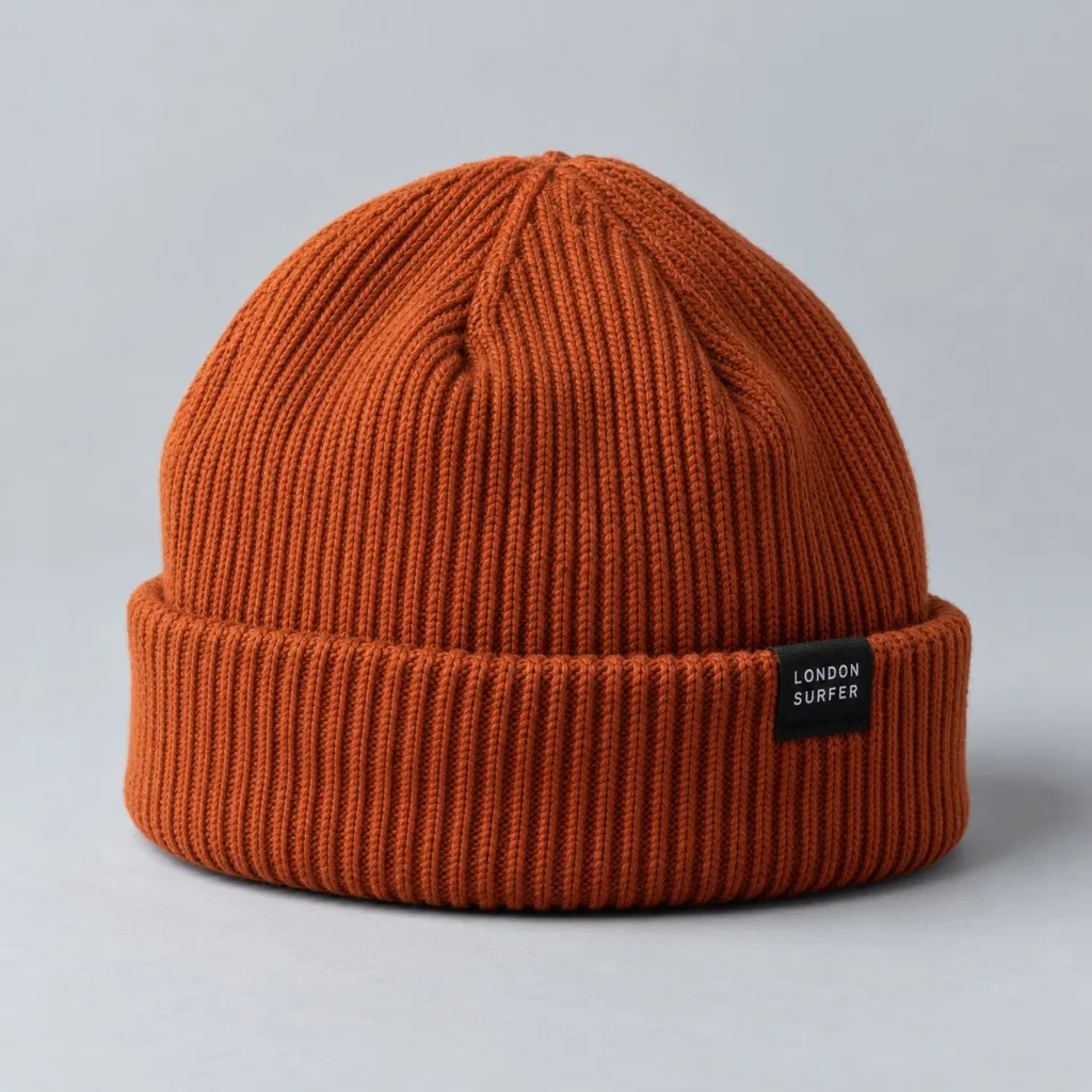 Burnt orange fisherman beanie