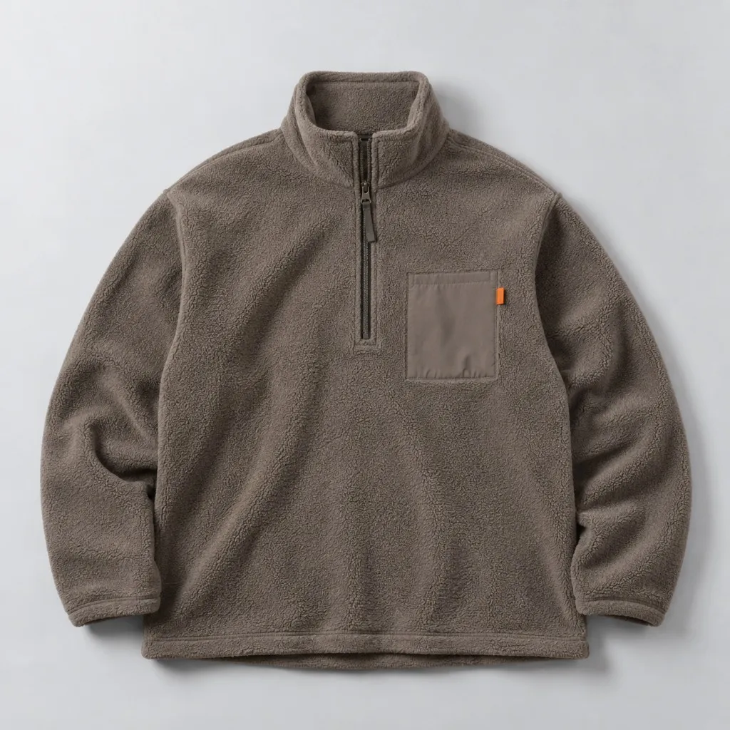 Mud brown half-zip fleece
