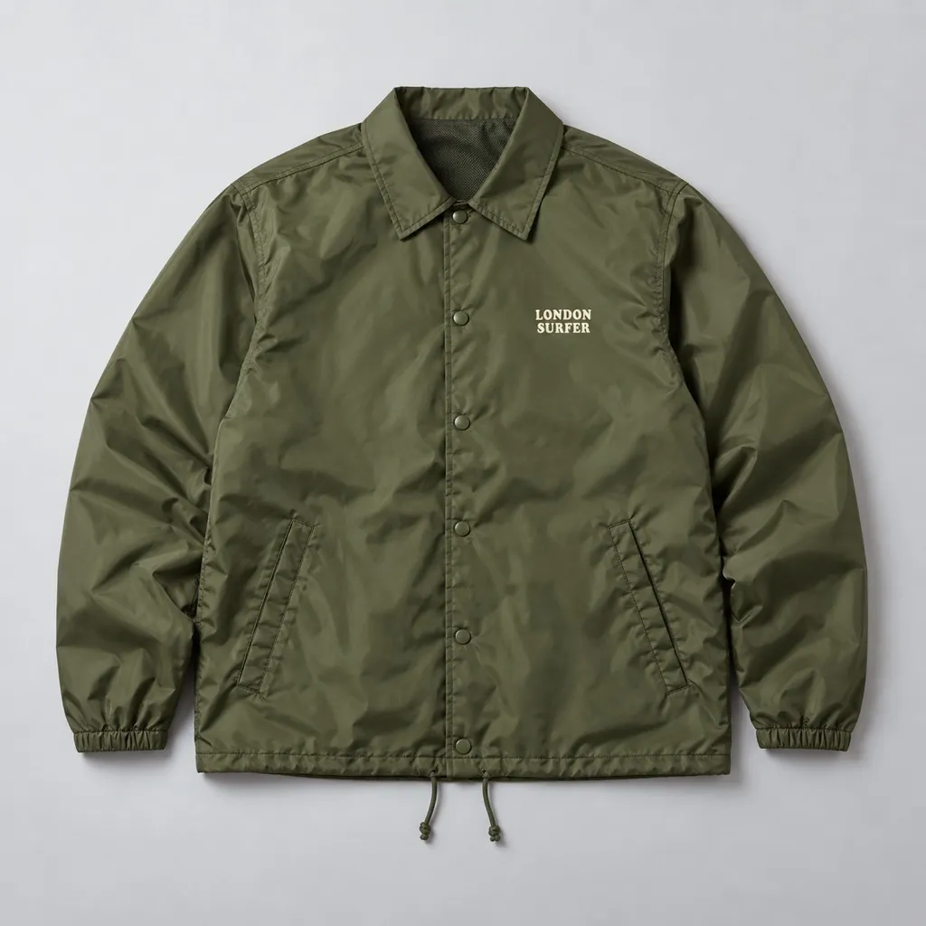 Olive nylon coach jacket
