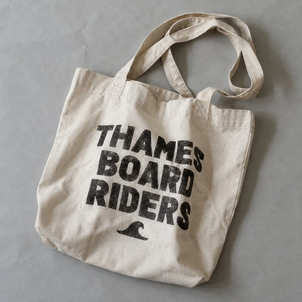 Canvas tote printed with Thames Board Riders